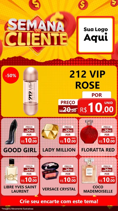 Modelo de Rede Social para Stories com o tema Semana do Cliente para Perfumes