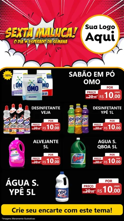 Modelo de TV para TV Vertical com o tema Sexta Maluca! para Produtos de Limpeza