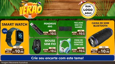 Modelo de TV para TV Horizontal com o tema Verão para Informática