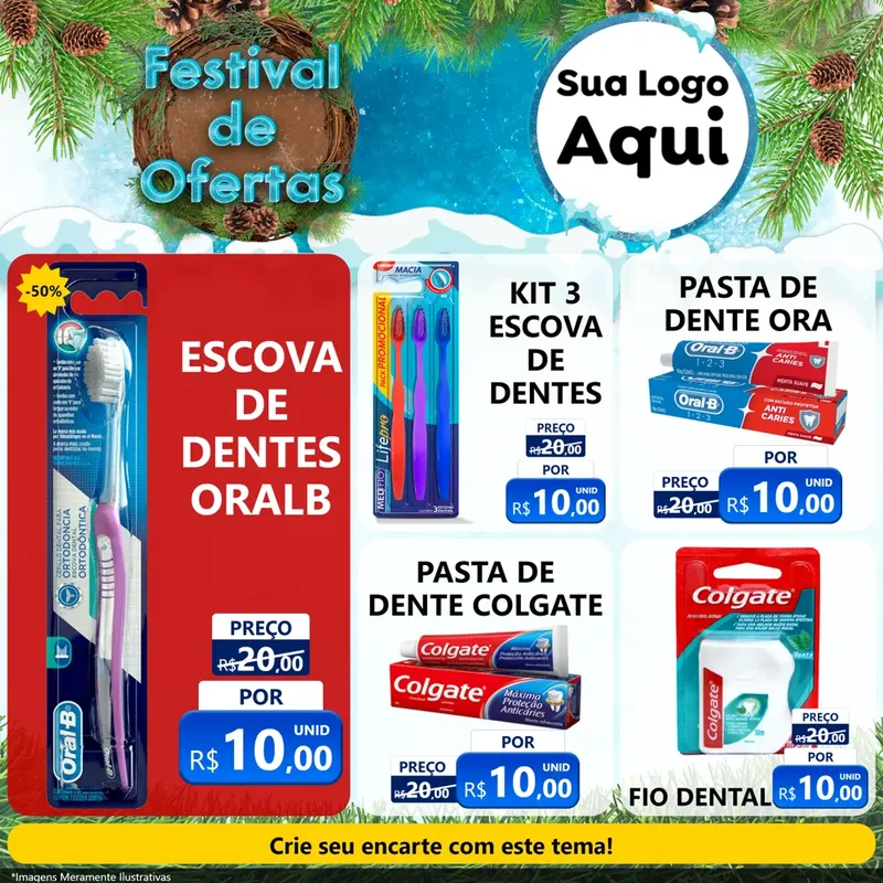 Modelo de Rede Social para Feed Facebook com o tema Festival de Ofertas - Inverno para Higiene Pessoal