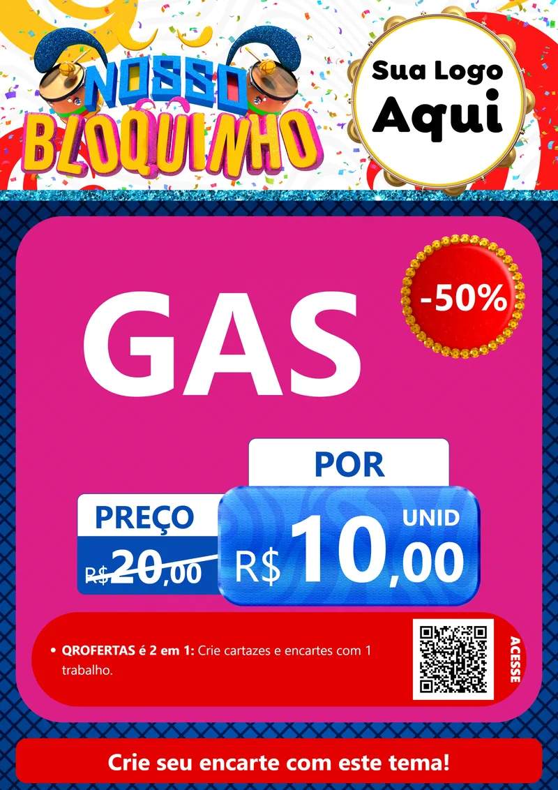 Modelo de Cartaz para Cartaz A4 Vertical com o tema Nosso Bloquinho para Água e gás