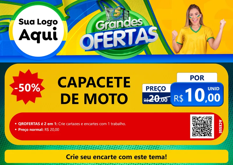 Modelo de Cartaz para Cartaz A4 Horizontal com o tema Grandes Ofertas para Moto peças