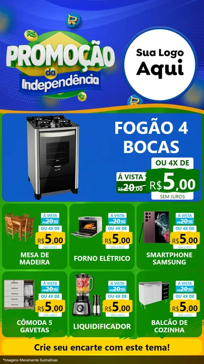 Modelo de Rede Social para Stories com o tema Promoção da Independência para Móveis e Eletro