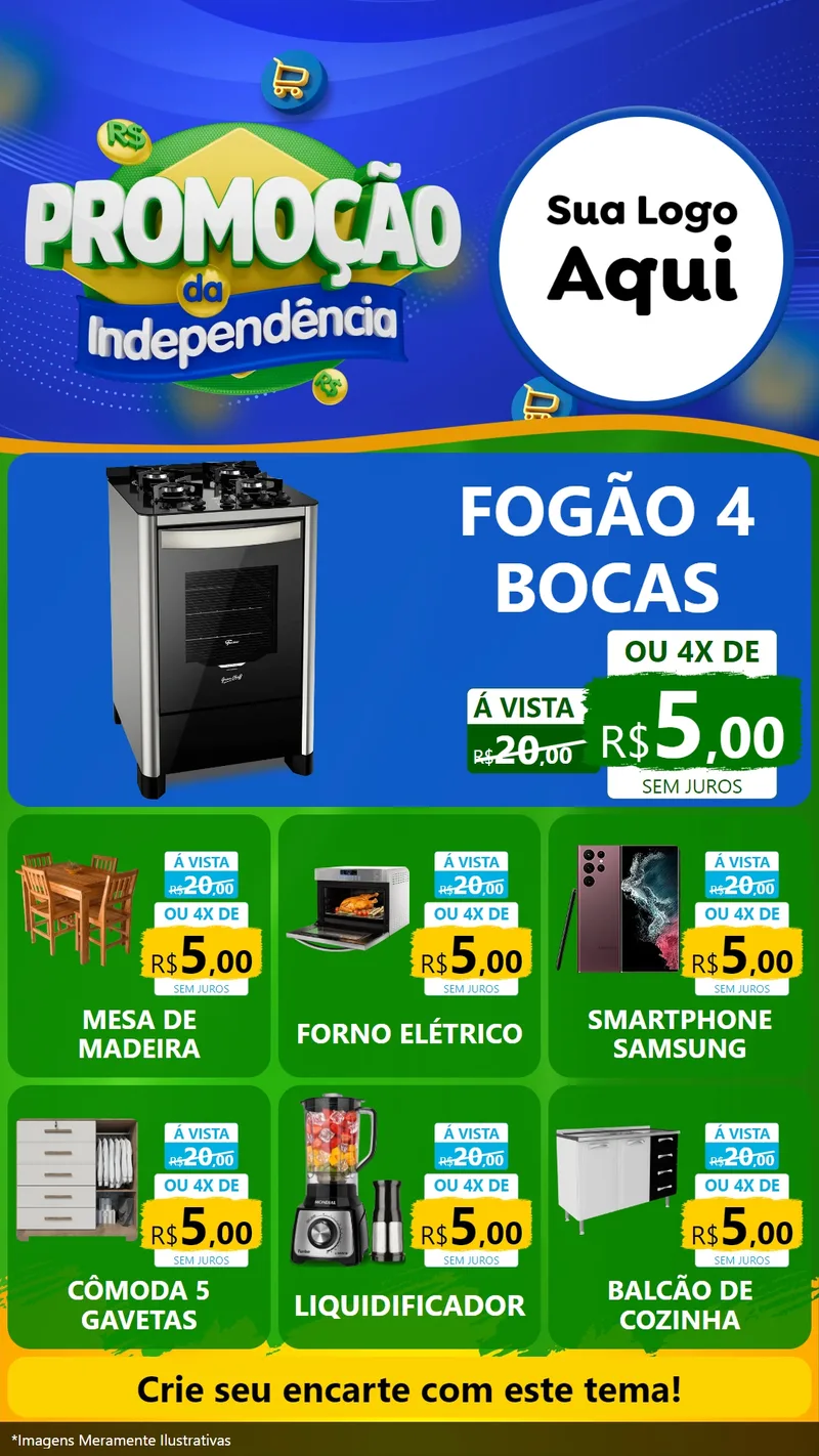 Modelo de Rede Social para Stories com o tema Promoção da Independência para Móveis e Eletro