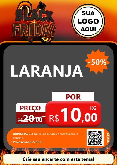 Modelo de Cartaz para Cartaz A4 Vertical com o tema Black Friday para Hortifrúti