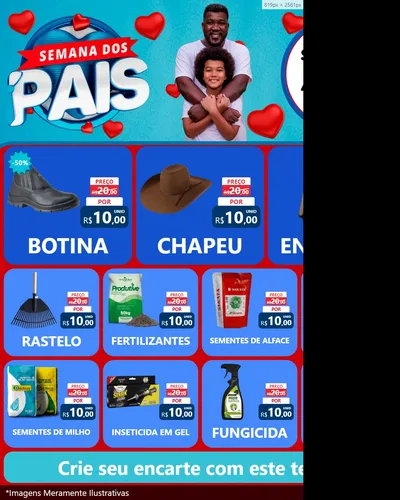 Modelo de Rede Social para Feed Instagram com o tema Semana Dos Pais para Agropecuária