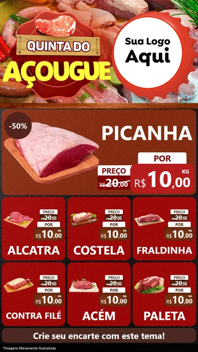 Modelo de Rede Social para Stories com o tema Quinta do Açougue para Açougue