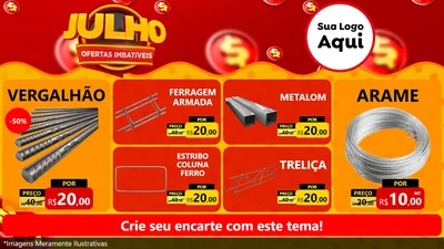 Modelo de TV para TV Horizontal com o tema Julho Ofertas Imbatíveis para Ferragens