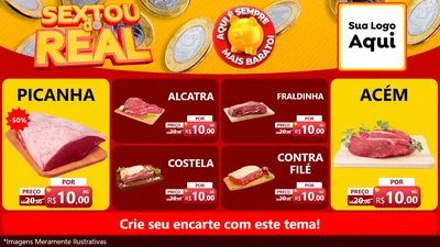Modelo de TV para TV Horizontal com o tema Sextou do Real para Açougue