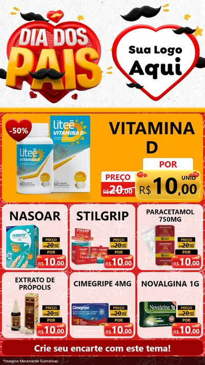 Modelo de Rede Social para Stories com o tema Dia dos Pais para Farmácia