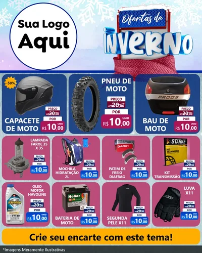 Modelo de Rede Social para Feed Instagram com o tema Ofertas de Inverno para Moto peças