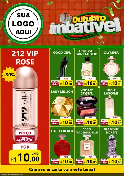 Modelo de Encarte para Encarte A4 Vertical com o tema Outubro Imbatível para Perfumes