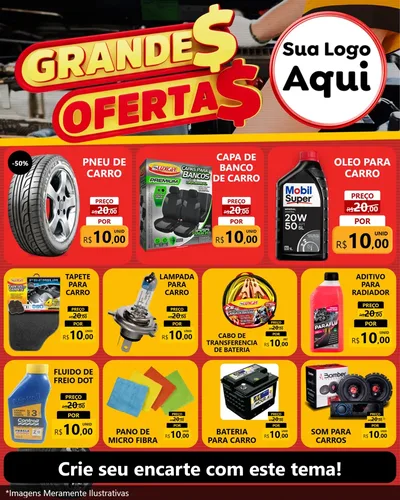Modelo de Rede Social para Feed Instagram com o tema Grandes Ofertas - Autopeças para Auto peças