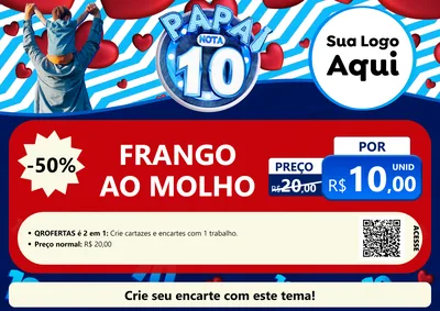 Modelo de Cartaz para Cartaz A4 Horizontal com o tema Papai Nota 10 para Restaurante