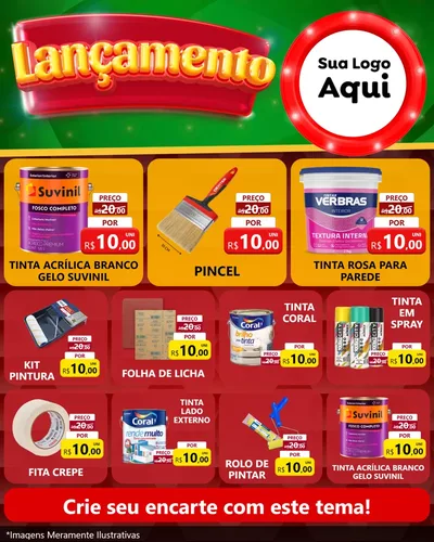 Modelo de Rede Social para Feed Instagram com o tema Lançamento para Tintas e Ferramentas