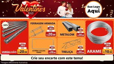 Modelo de TV para TV Horizontal com o tema Valentine's Day para Ferragens