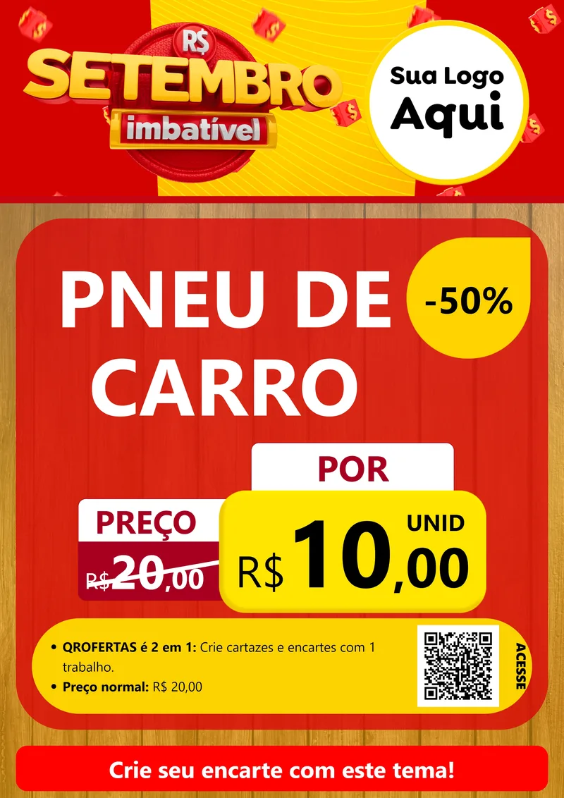 Modelo de Cartaz para Cartaz A4 Vertical com o tema Setembro Imbatível para Auto peças