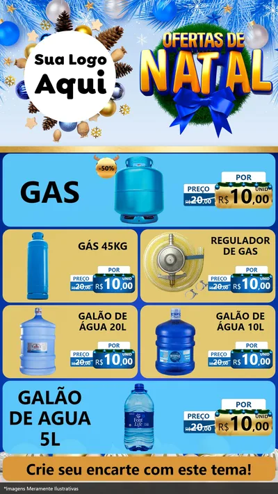 Modelo de TV para TV Vertical com o tema Ofertas de Natal para Água e gás