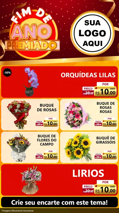 Modelo de TV para TV Vertical com o tema Fim de Ano Premiado para Floricultura e jardim