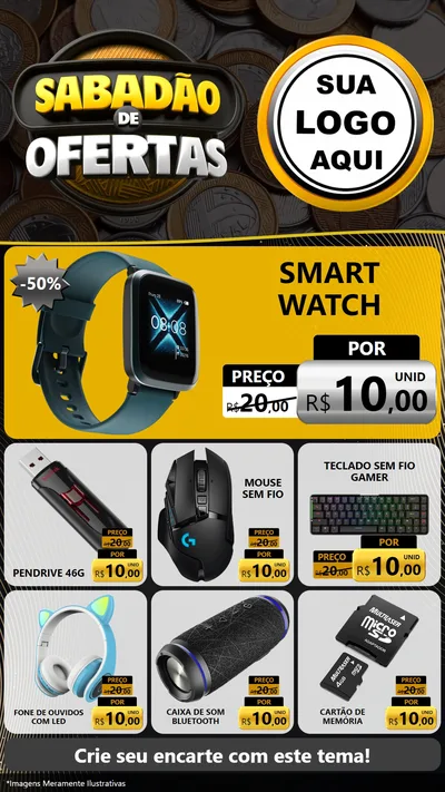 Modelo de Rede Social para Stories com o tema Sabadão de Ofertas para Informática