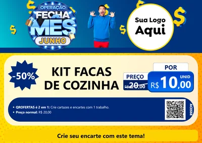 Modelo de Cartaz para Cartaz A4 Horizontal com o tema Operação Fecha Mês, Junho para Utilidades Domésticas