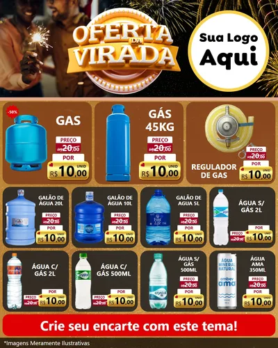 Modelo de Rede Social para Feed Instagram com o tema Oferta da Virada para Água e gás