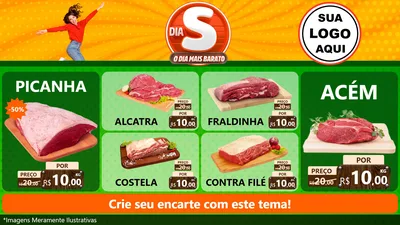 Modelo de TV para TV Horizontal com o tema Dia S - O Dia Mais Barato para Açougue