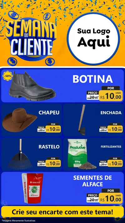 Modelo de TV para TV Vertical com o tema Semana do Cliente para Agropecuária