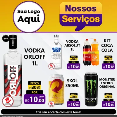 Modelo de Rede Social para Feed Facebook com o tema Nossos Serviços para Distribuidora de bebidas