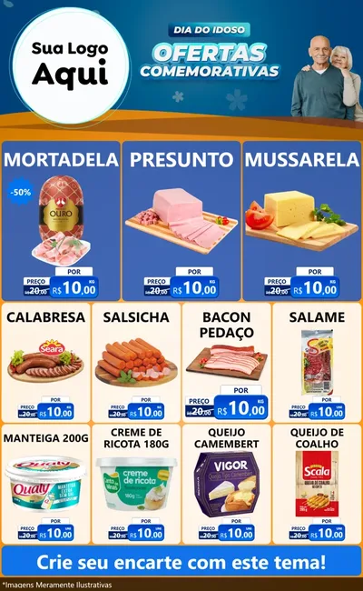 Modelo de Encarte para Encarte Grande com o tema Dia do Idoso
