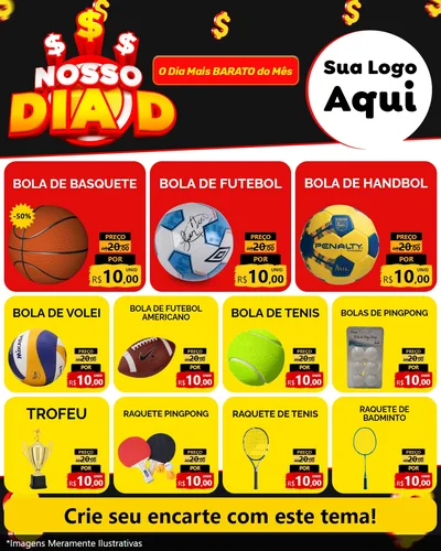 Modelo de Rede Social para Feed Instagram com o tema Nosso Dia D para Artigos Esportivos