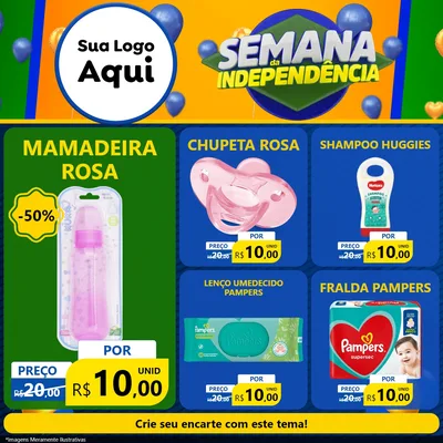 Modelo de Rede Social para Feed Facebook com o tema Semana da Independência para Bebês