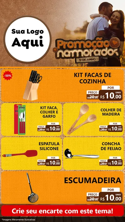 Modelo de TV para TV Vertical com o tema Promoção Namorados para Utilidades Domésticas