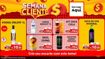 Modelo de TV para TV Horizontal com o tema Semana do Cliente para Distribuidora de bebidas