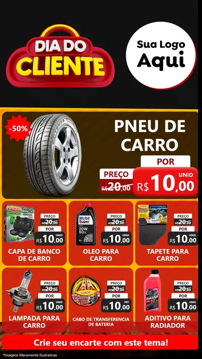 Modelo de Rede Social para Stories com o tema Dia do Cliente para Auto peças