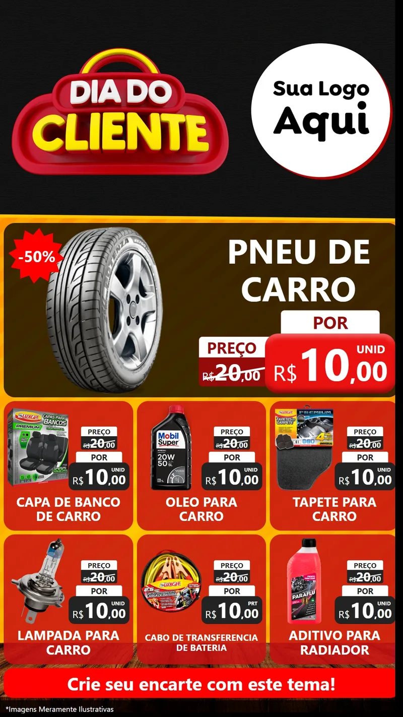 Modelo de Rede Social para Stories com o tema Dia do Cliente para Auto peças