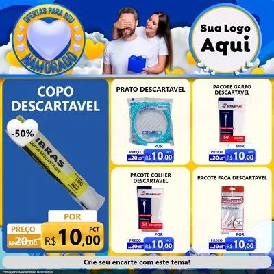 Modelo de Rede Social para Feed Facebook com o tema Ofertas Para Seu Namorado para Embalagens