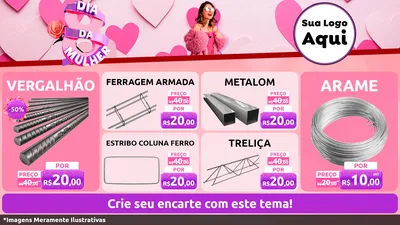 Modelo de TV para TV Horizontal com o tema Dia da Mulher para Ferragens