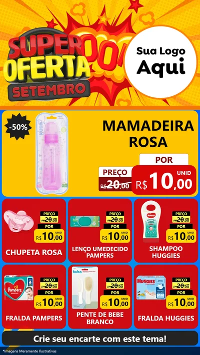 Modelo de Rede Social para Stories com o tema Super Oferta Setembro para Bebês