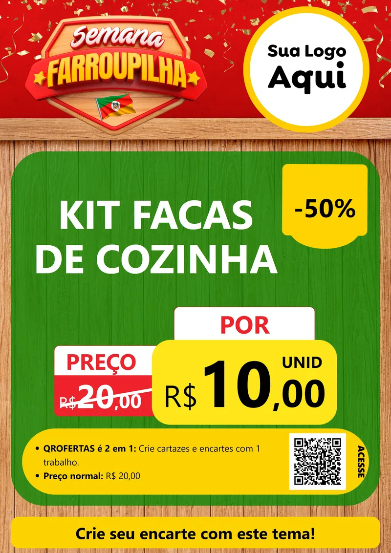 Modelo de Cartaz para Cartaz A4 Vertical com o tema Semana Farroupilha para Utilidades Domésticas