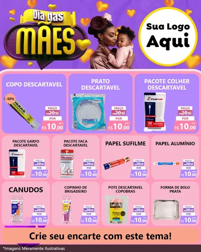 Modelo de Rede Social para Feed Instagram com o tema Dia das Mães para Embalagens