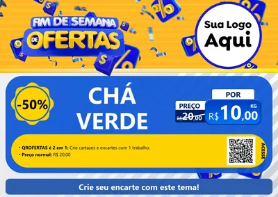 Modelo de Cartaz para Cartaz A4 Horizontal com o tema Fim de Semana de Ofertas para Produtos Naturais