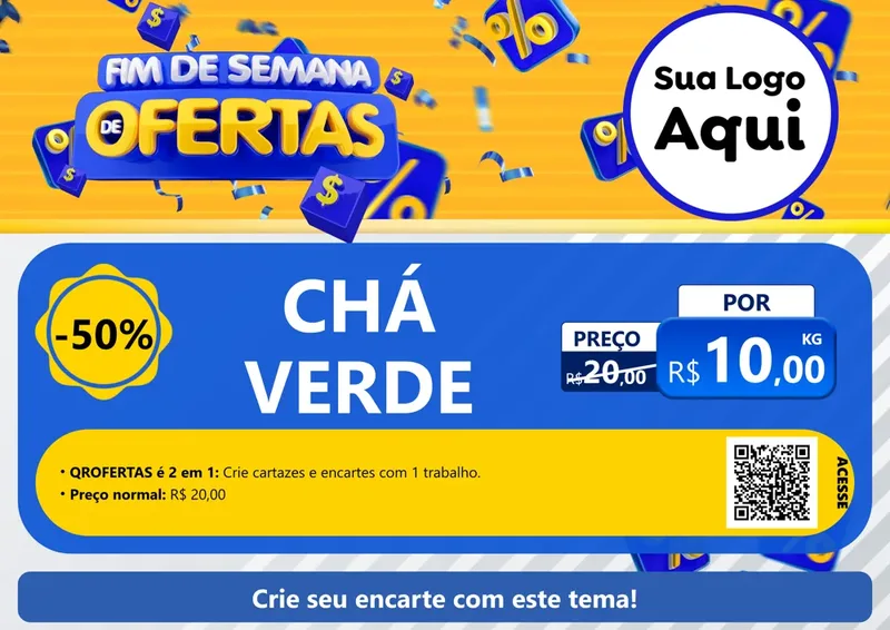 Modelo de Cartaz para Cartaz A4 Horizontal com o tema Fim de Semana de Ofertas para Produtos Naturais