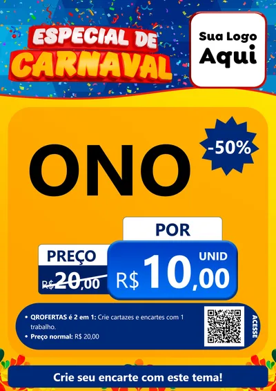 Modelo de Cartaz para Cartaz A4 Vertical com o tema Especial de Carnaval para Óticas
