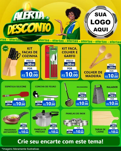 Modelo de Rede Social para Feed Instagram com o tema Alerta de Desconto para Utilidades Domésticas