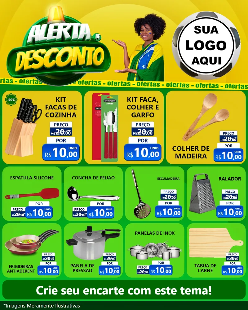 Modelo de Rede Social para Feed Instagram com o tema Alerta de Desconto para Utilidades Domésticas