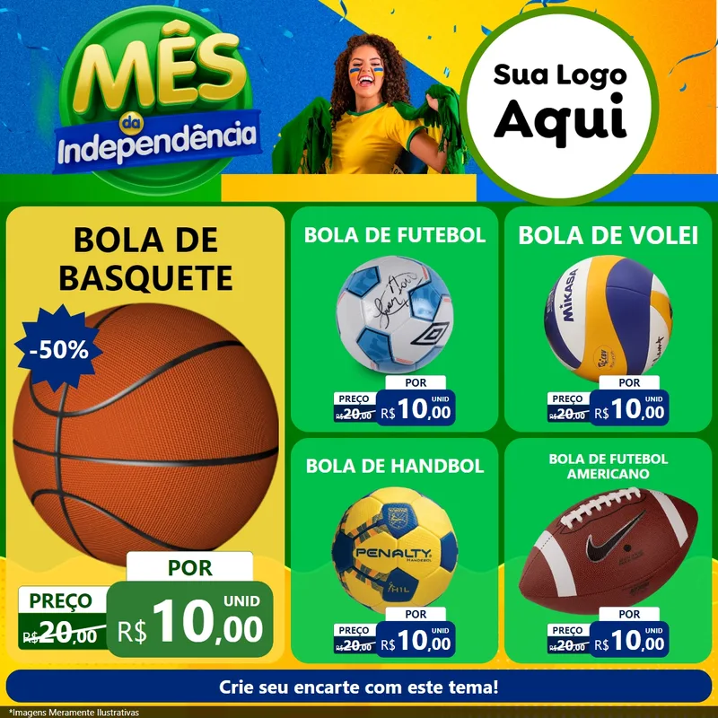 Modelo de Rede Social para Feed Facebook com o tema Mês da Independência para Artigos Esportivos