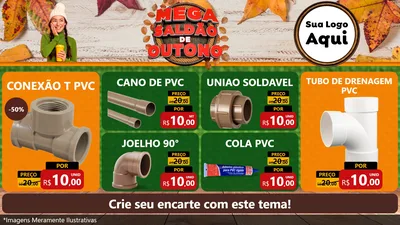 Modelo de TV para TV Horizontal com o tema Mega Saldão de Outono para Tubos e conexões