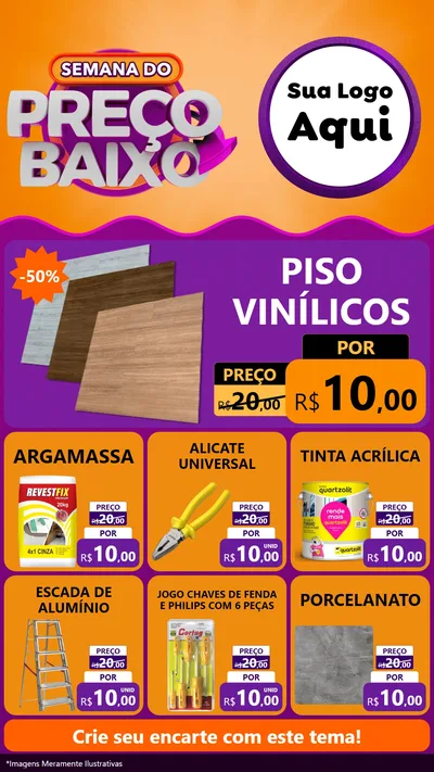 Modelo de Rede Social para Stories com o tema Semana do Preço Baixo para Material para Construção