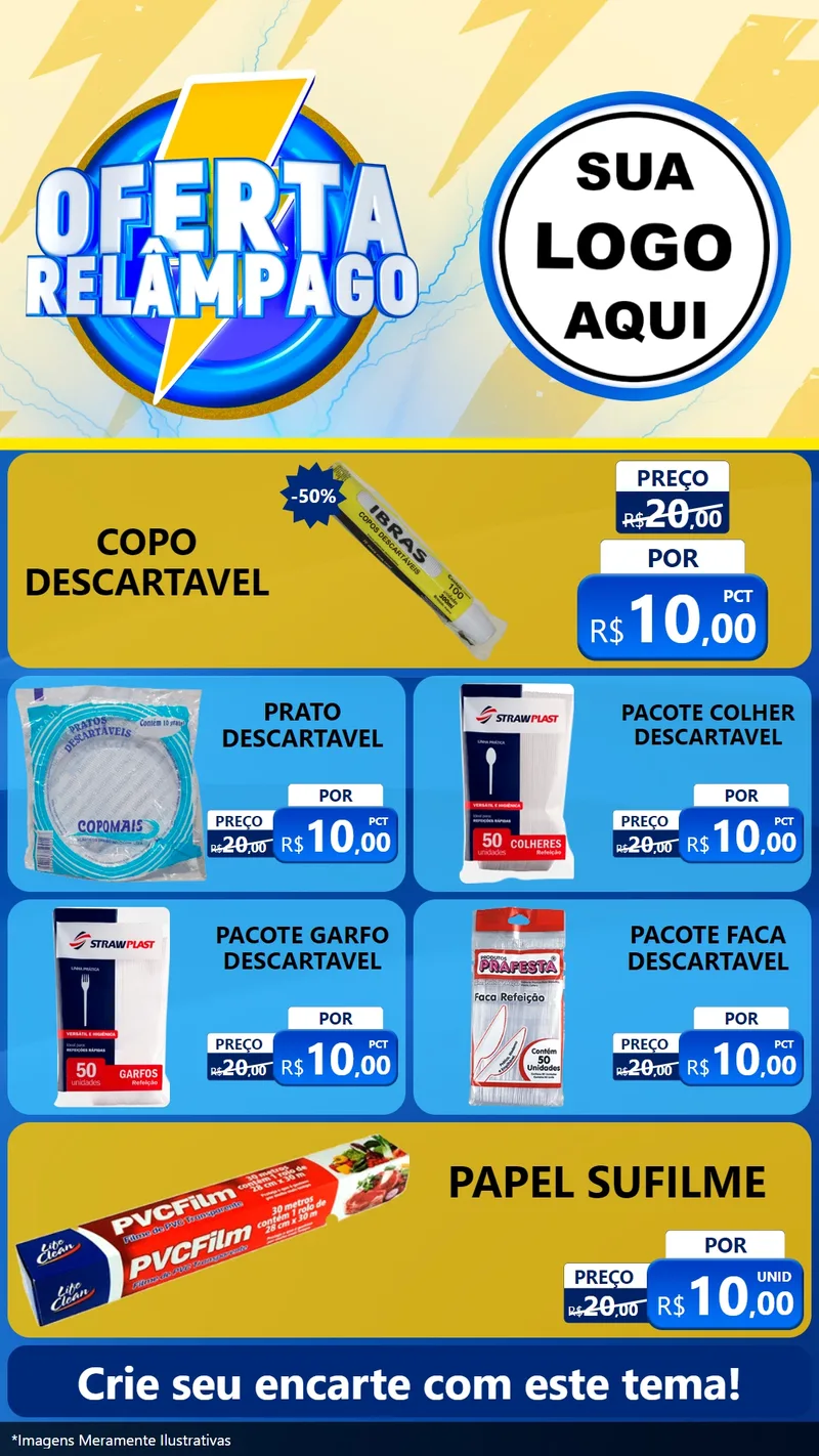 Modelo de TV para TV Vertical com o tema Oferta Relâmpago para Embalagens